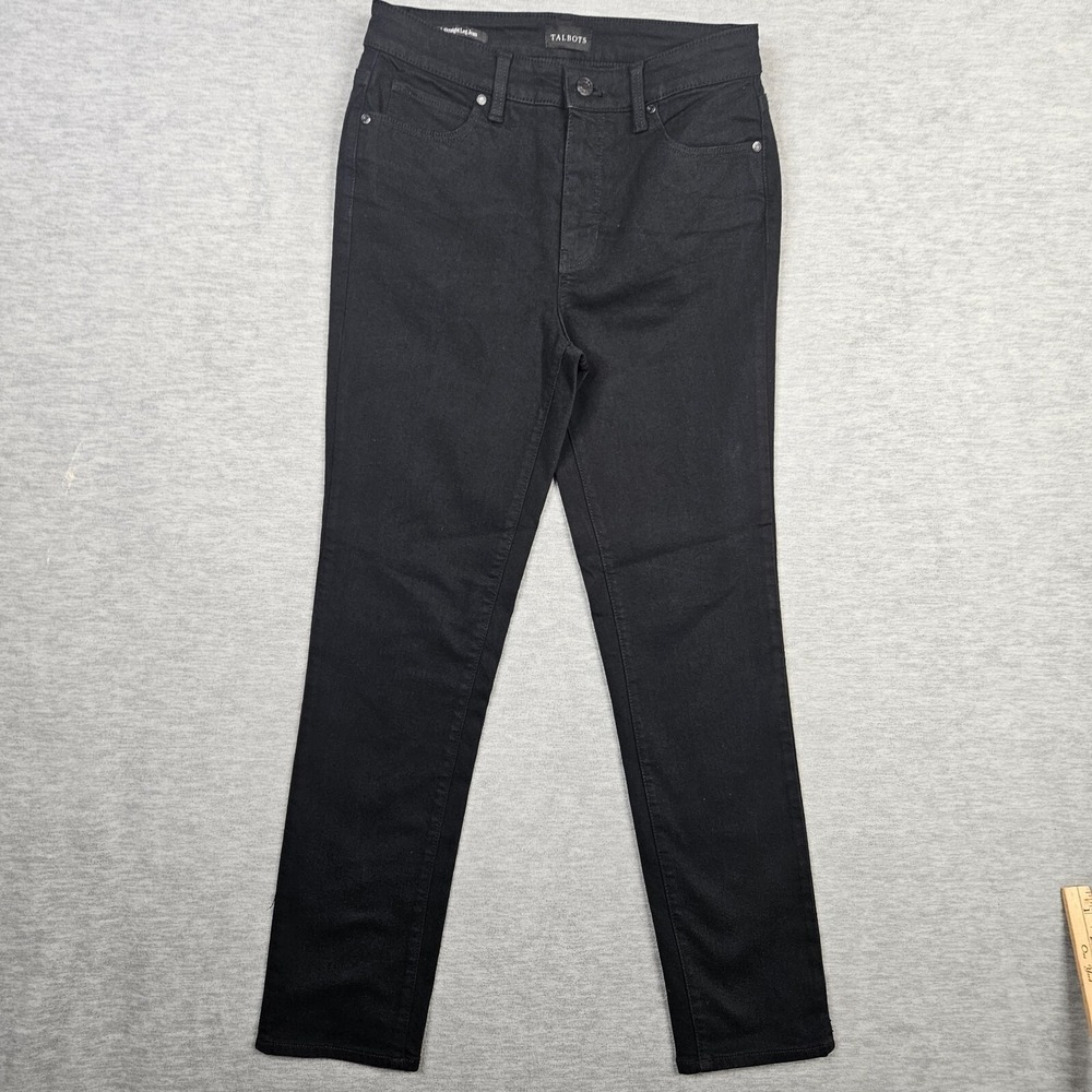 Talbots Women's Dark Wash Zip Fly Straight Leg Jean Size 4P